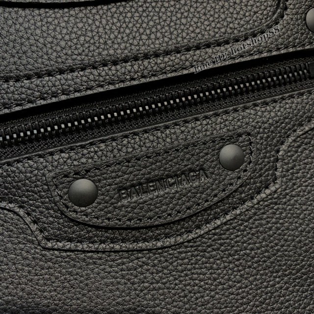 Balenciaga專櫃爆款荔枝紋黑色黑扣手袋手提包 638511 巴黎世家中號Neo Classic機車包 fyj1460